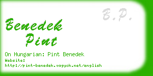 benedek pint business card